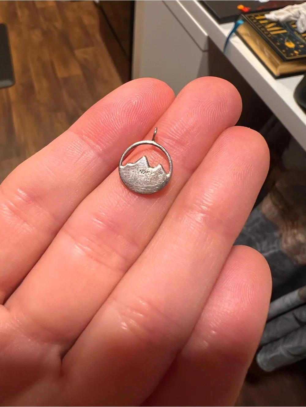 Sterling Silver Mountain Circle Pendant